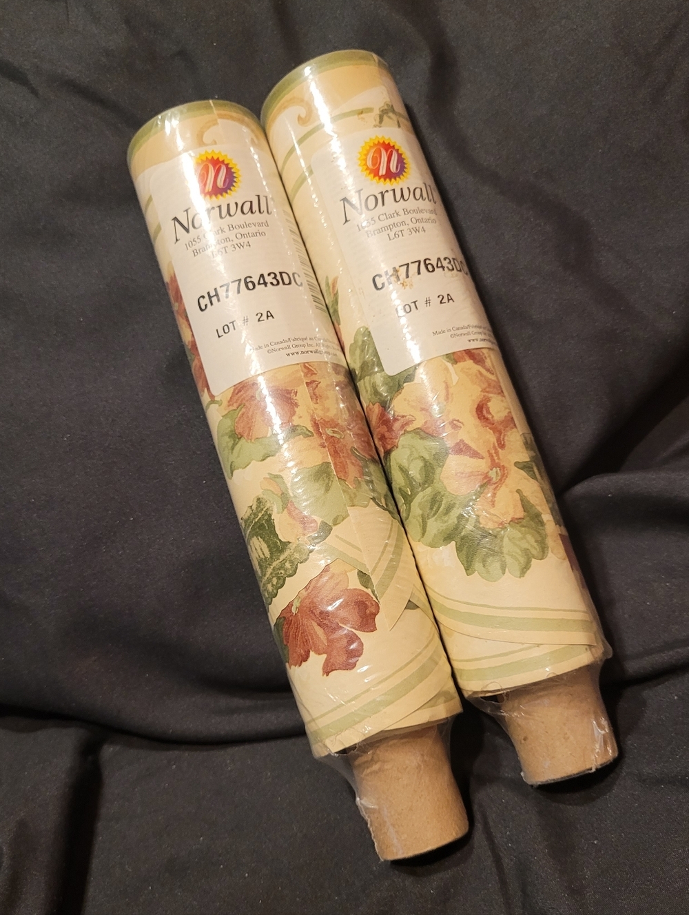 NEW Vintage Norwall Vinyl Wallpaper Border CH77643DC Lot of 2 Rolls Floral